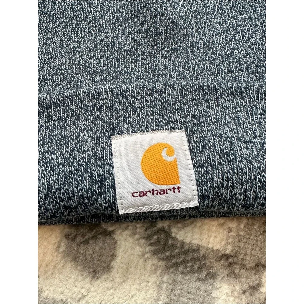 Carhartt Beanie Light Heather Blue Marled Workwear Winter Cotton Hat Warm